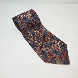 Robert Talbott Best of Class Nordstrom Silk Tie Red Blue Gold Paisley Luxury
